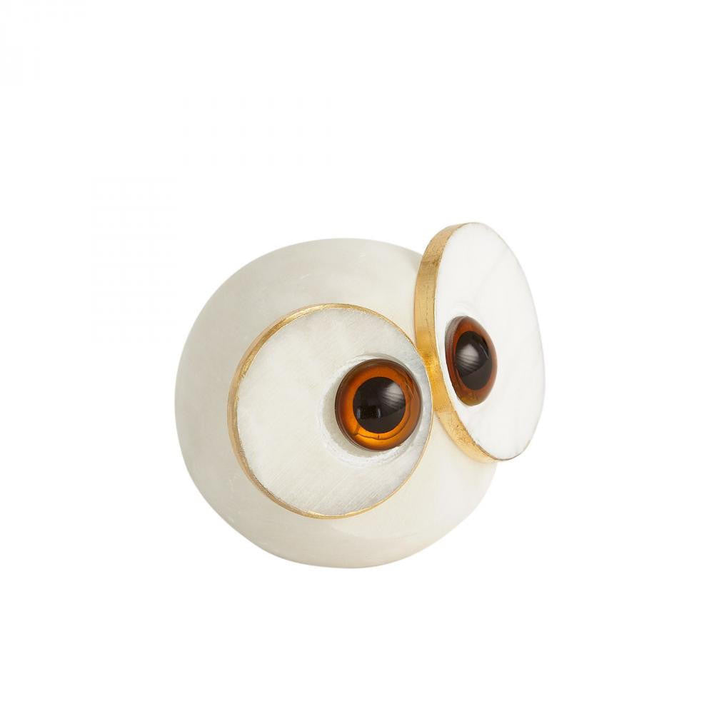 Global Views Alabaster Big Eyed Owl Sculpture