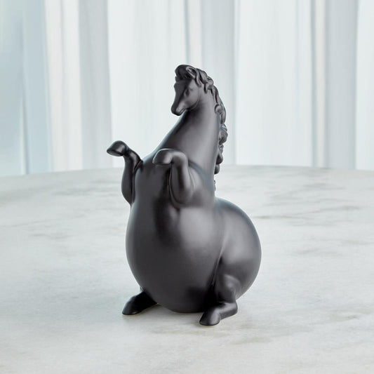 Global Views Andalusian Horse Matte Black Sculpture