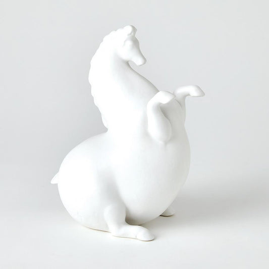 Global Views Andalusian Horse Matte White Sculpture