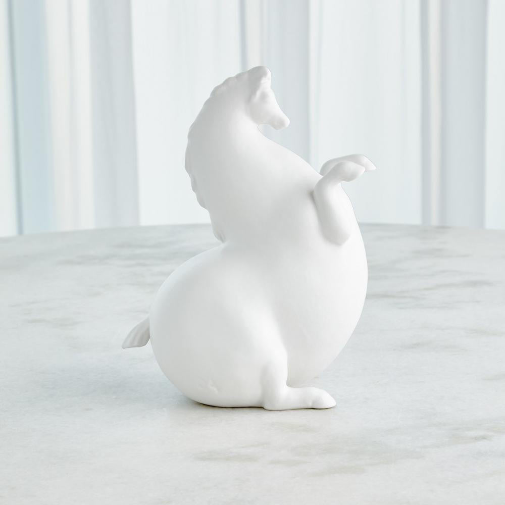 Global Views Andalusian Horse Matte White Sculpture