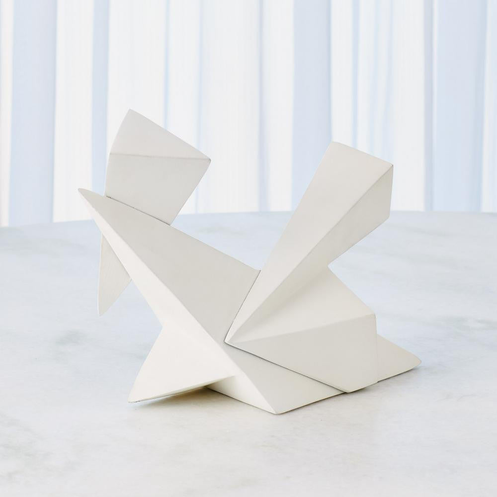 Global Views Angular Outcrop Small White Sculpture