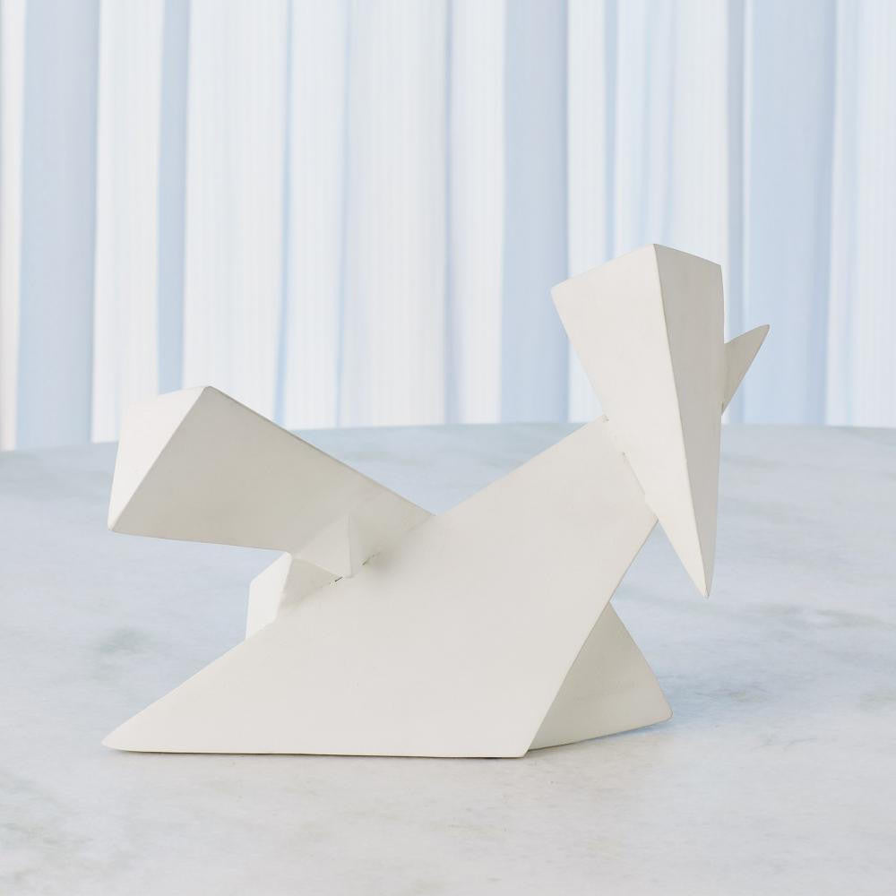 Global Views Angular Outcrop Small White Sculpture