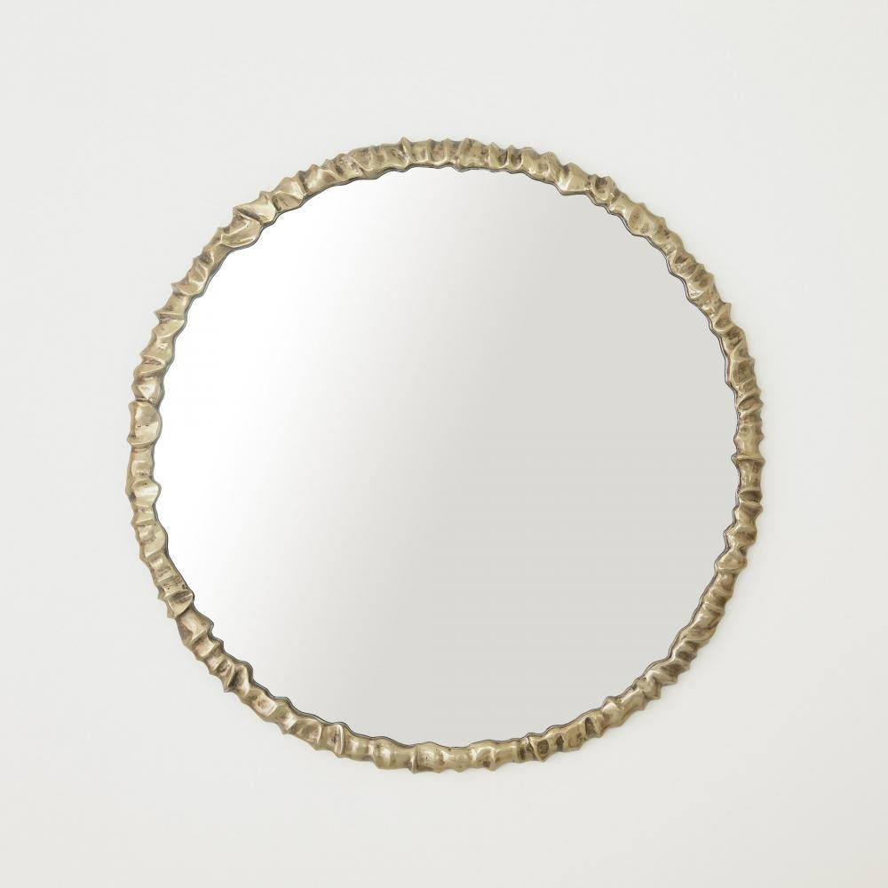 Global Views Artiste Round Brass Mirror