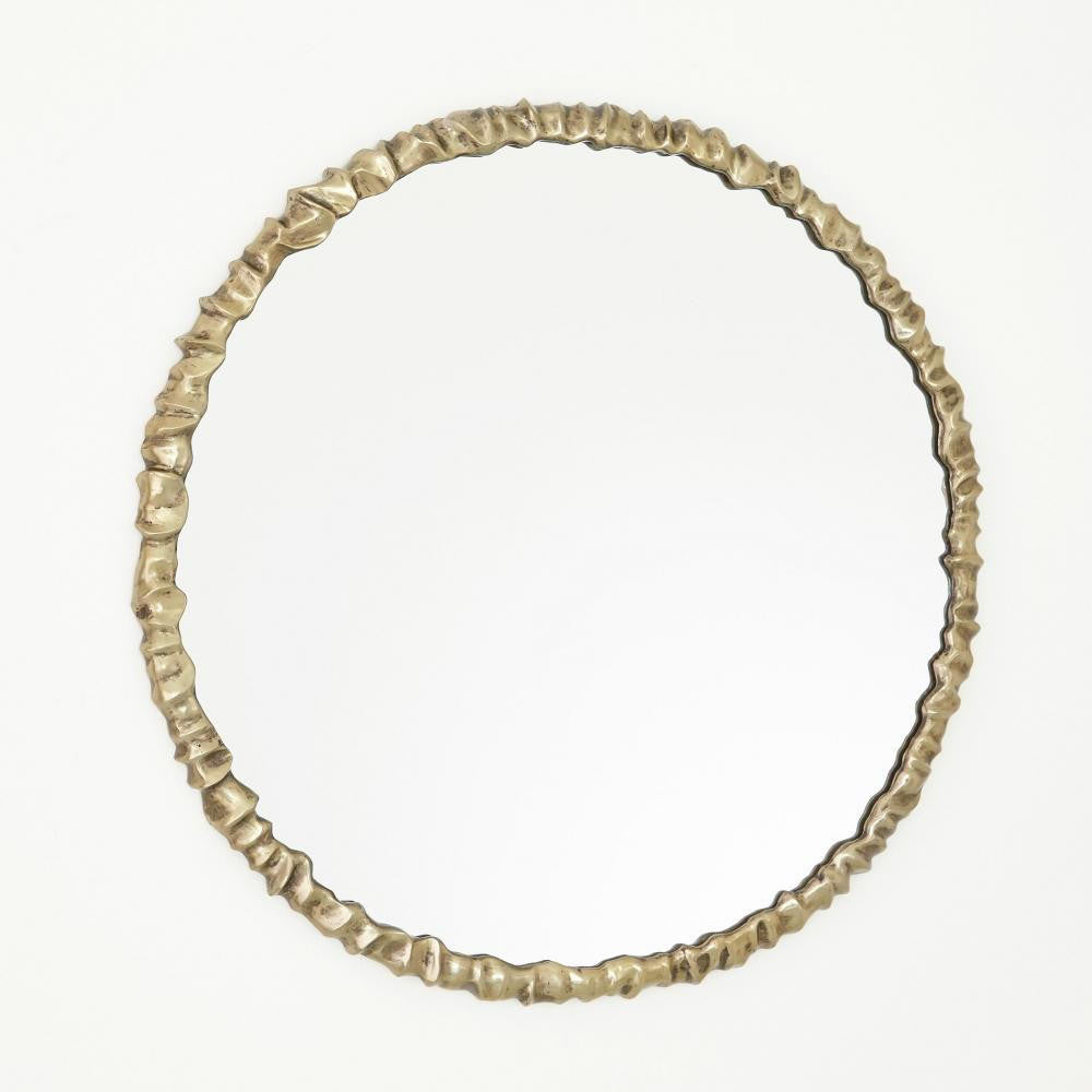 Global Views Artiste Round Brass Mirror