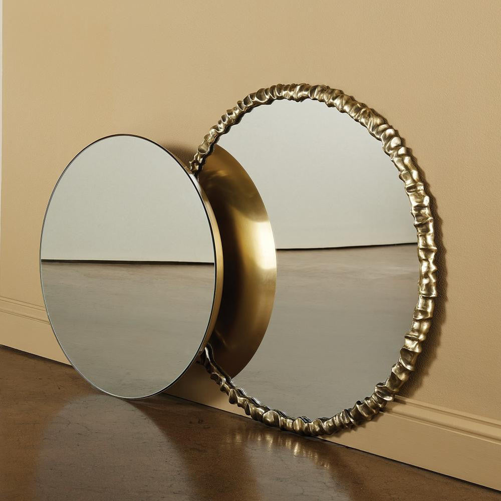Global Views Artiste Round Brass Mirror
