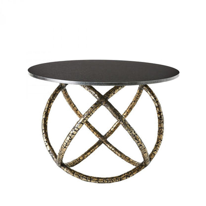 Global Views Astro Antique Brass with Black Granite Table