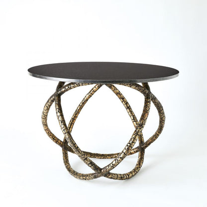 Global Views Astro Antique Brass with Black Granite Table