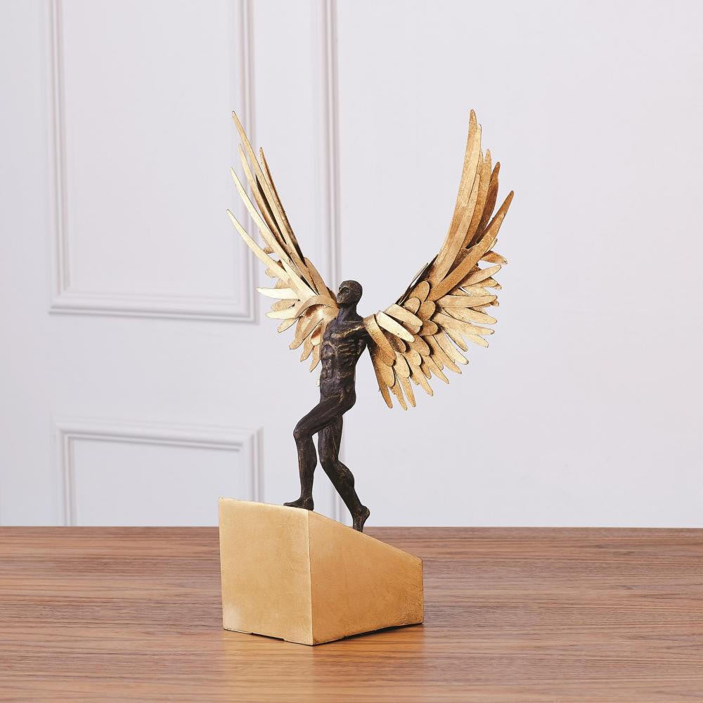 Global Views Avian Man Running Bronze Sculpture