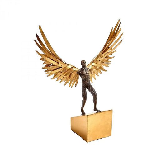 Global Views Avian Man Running Bronze Sculpture