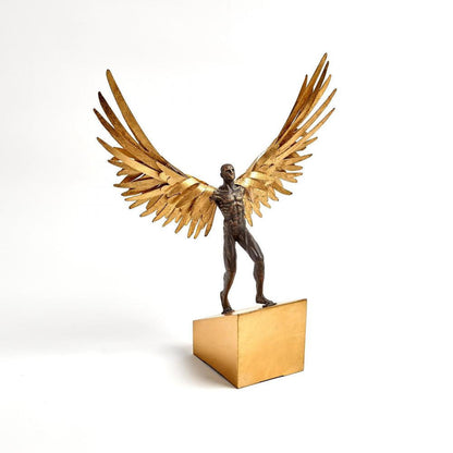 Global Views Avian Man Running Bronze Sculpture