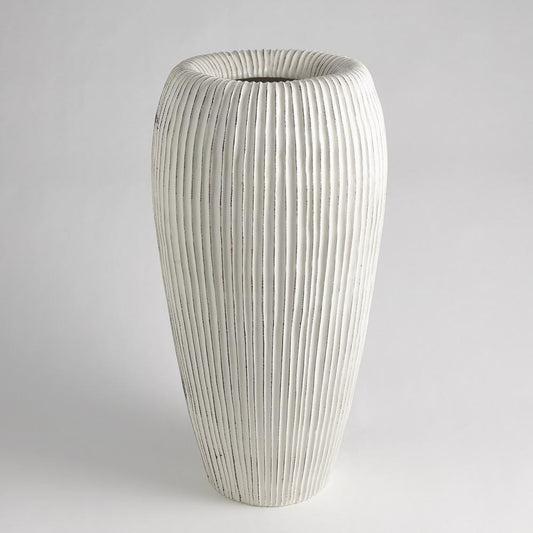 Baleen Modern Ribbed Ceramic Vase
