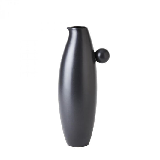 Global Views Ball Handled Large Black Pitcher