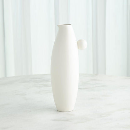 Global Views Ball Handled Large White Pitcher