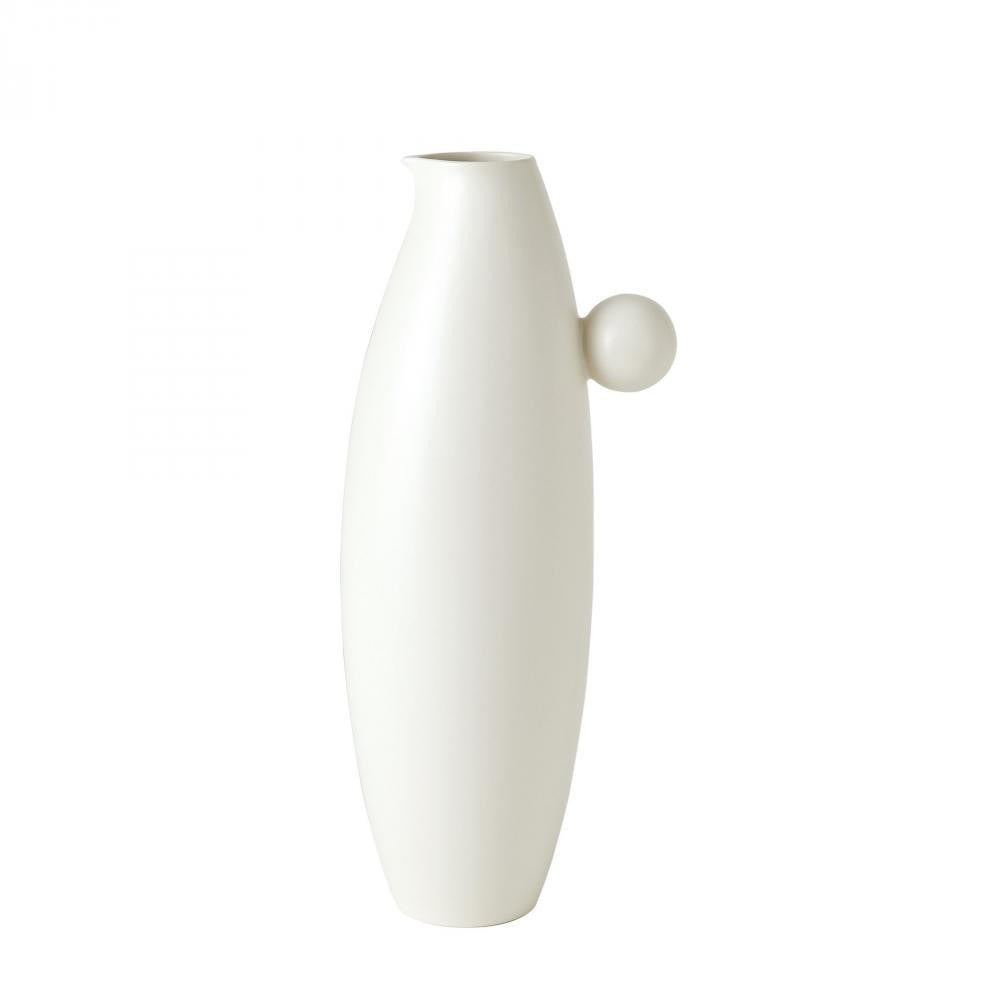 Global Views Ball Handled Large White Pitcher