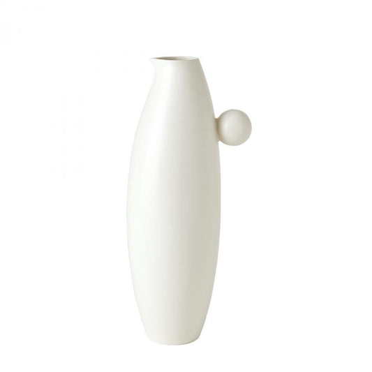 Global Views Ball Handled Large White Pitcher