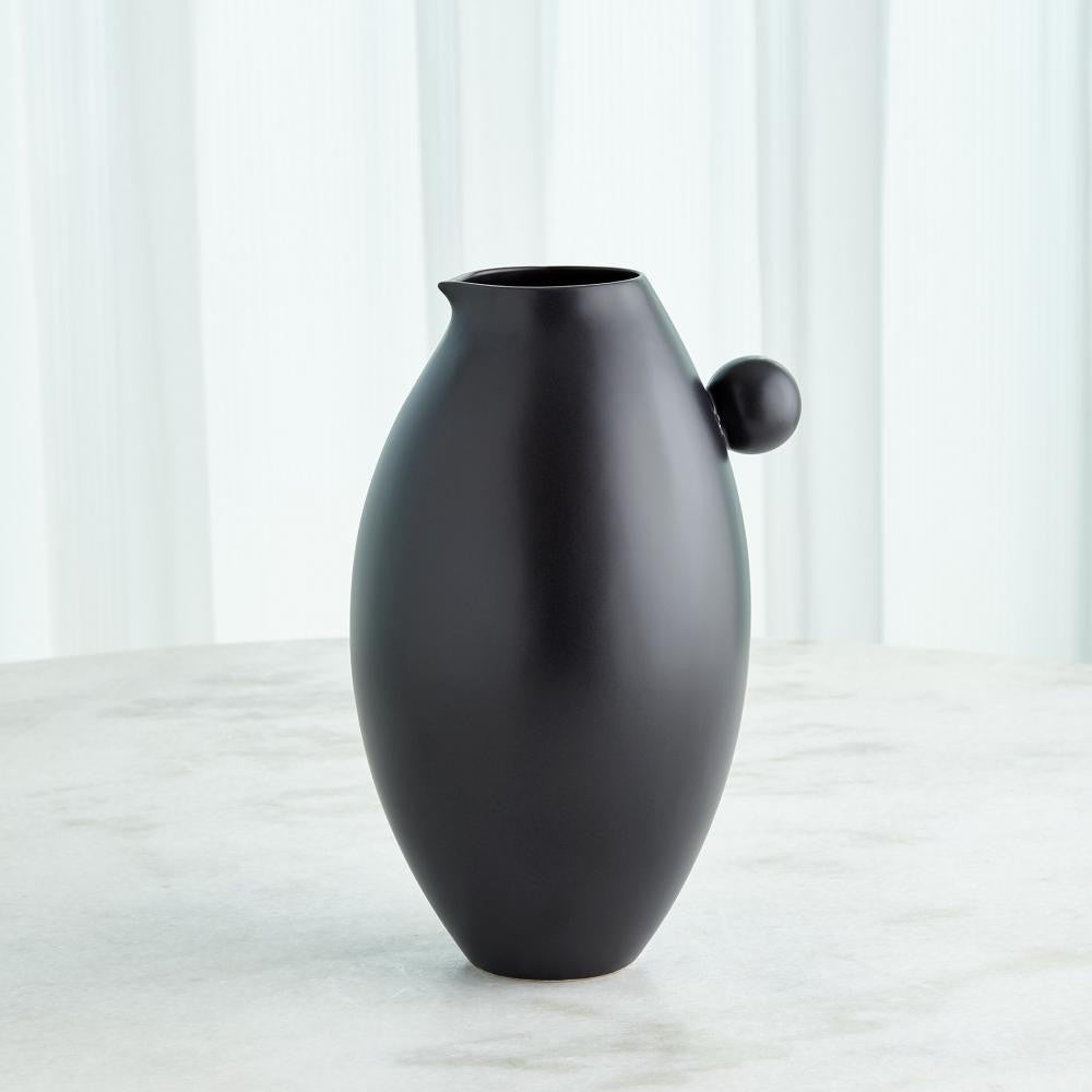 Global Views Ball Handled Small Black Pitcher