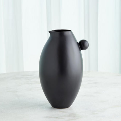 Global Views Ball Handled Small Black Pitcher