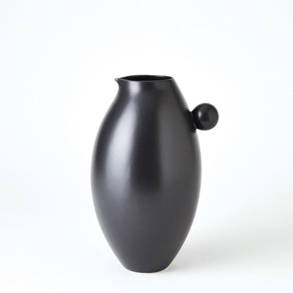 Global Views Ball Handled Small Black Pitcher
