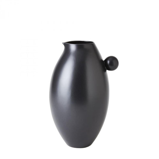 Global Views Ball Handled Small Black Pitcher