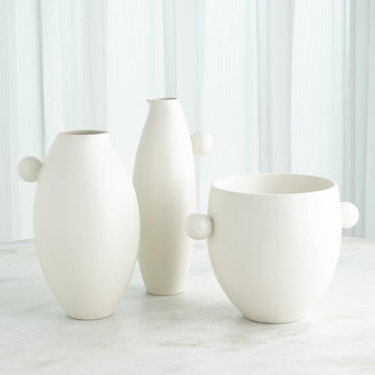 Global Views Ball Handled Small White Pitcher