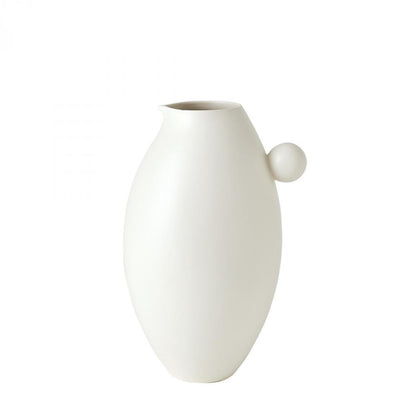 Global Views Ball Handled Small White Pitcher
