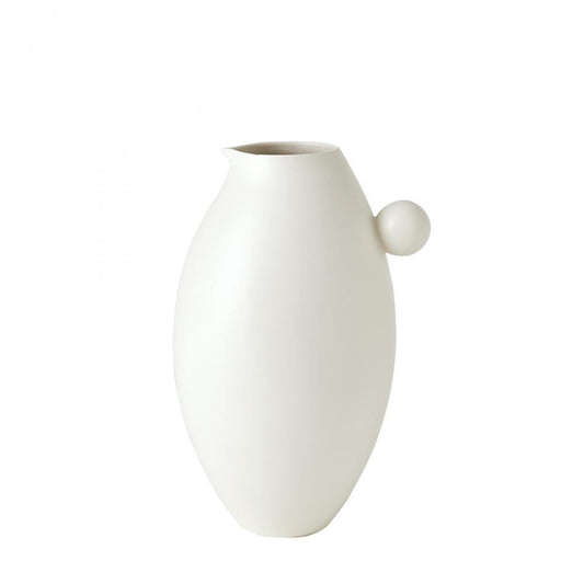 Global Views Ball Handled Small White Pitcher