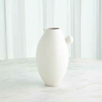 Global Views Ball Handled Small White Pitcher