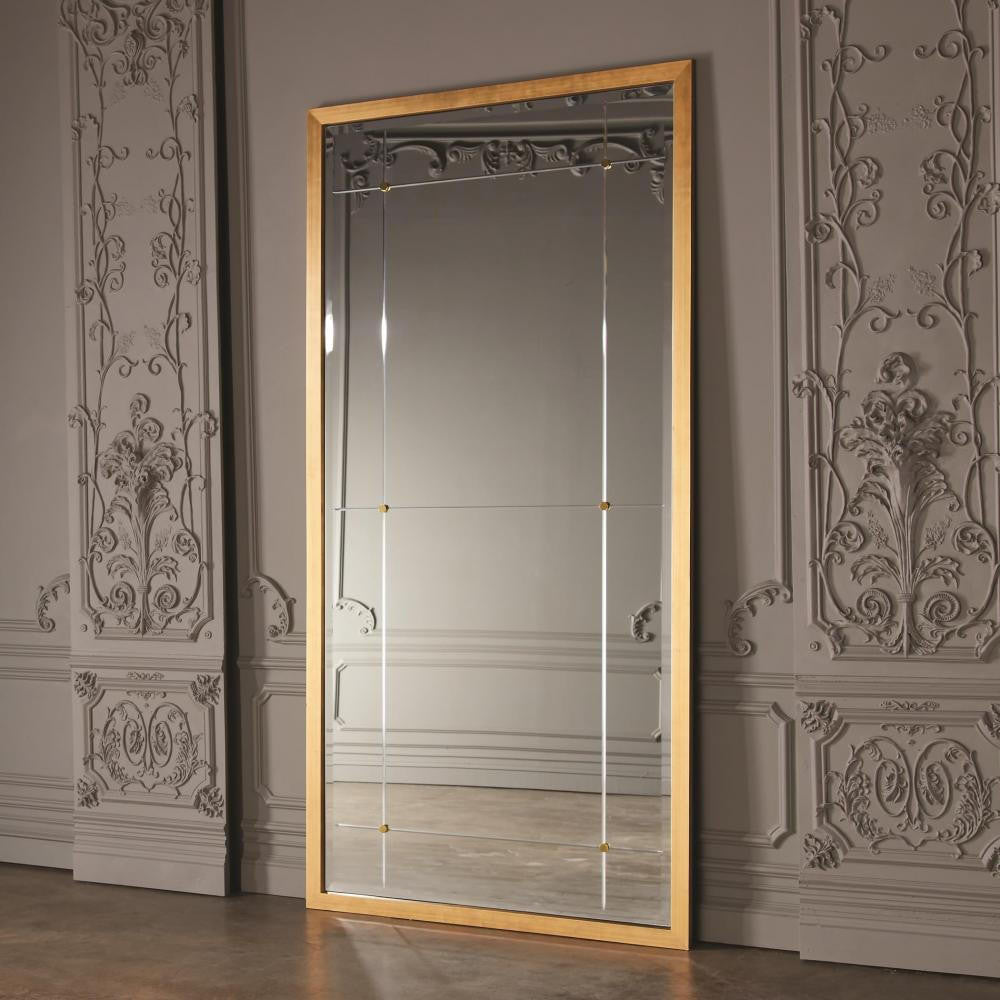 Global Views Beaumont Gold Leaf Floor Mirror