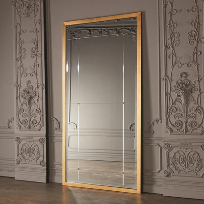 Global Views Beaumont Gold Leaf Floor Mirror