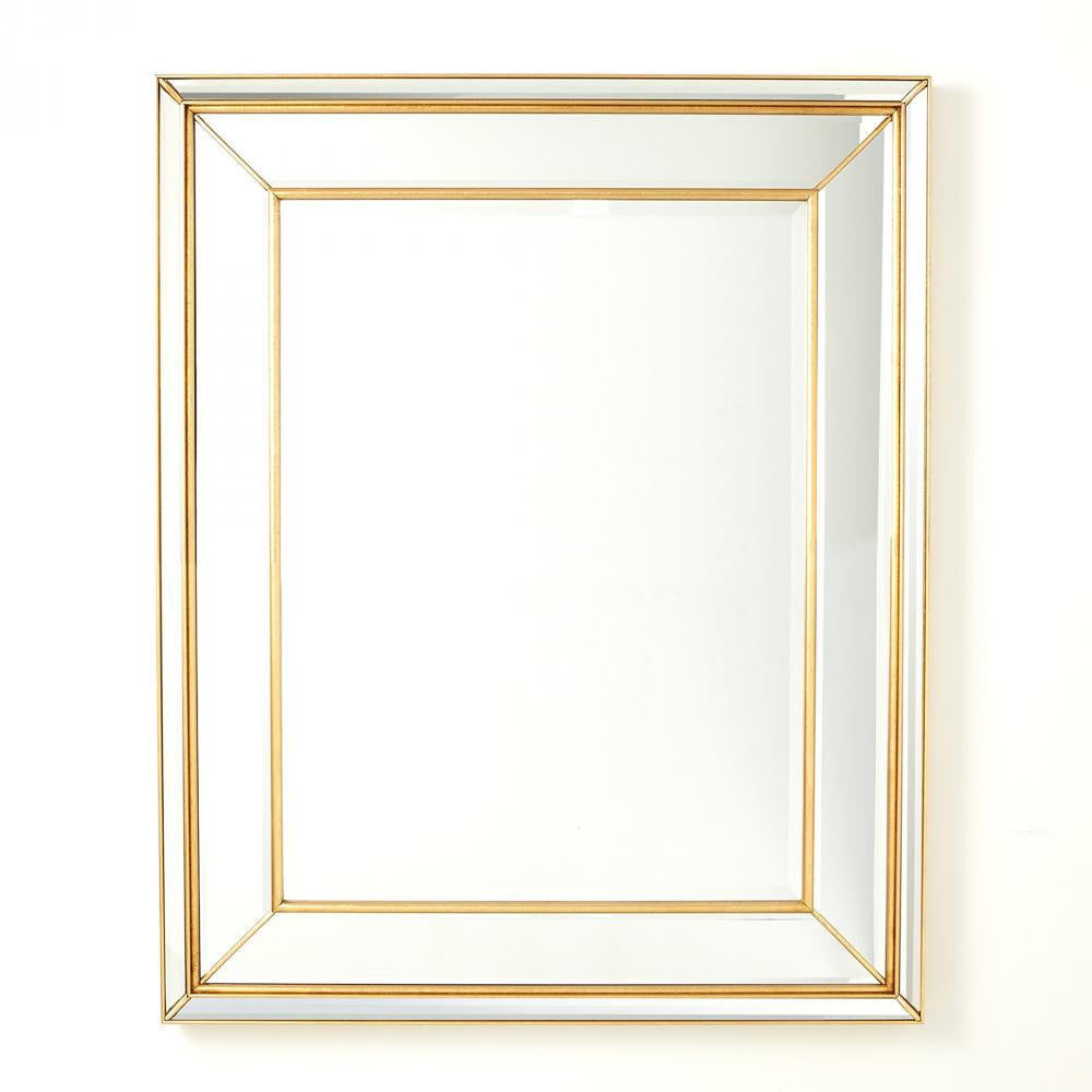 Global Views Bevel on Bevel Gold Leaf Mirror