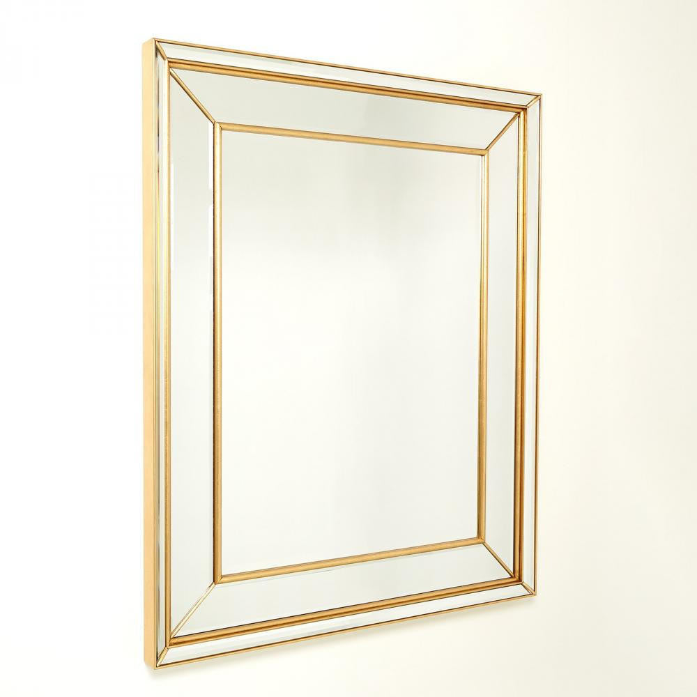 Global Views Bevel on Bevel Gold Leaf Mirror