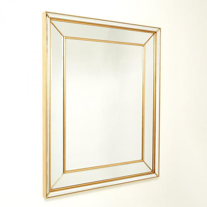 Global Views Bevel on Bevel Gold Leaf Mirror