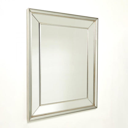 Global Views Bevel on Bevel Silver Leaf Mirror