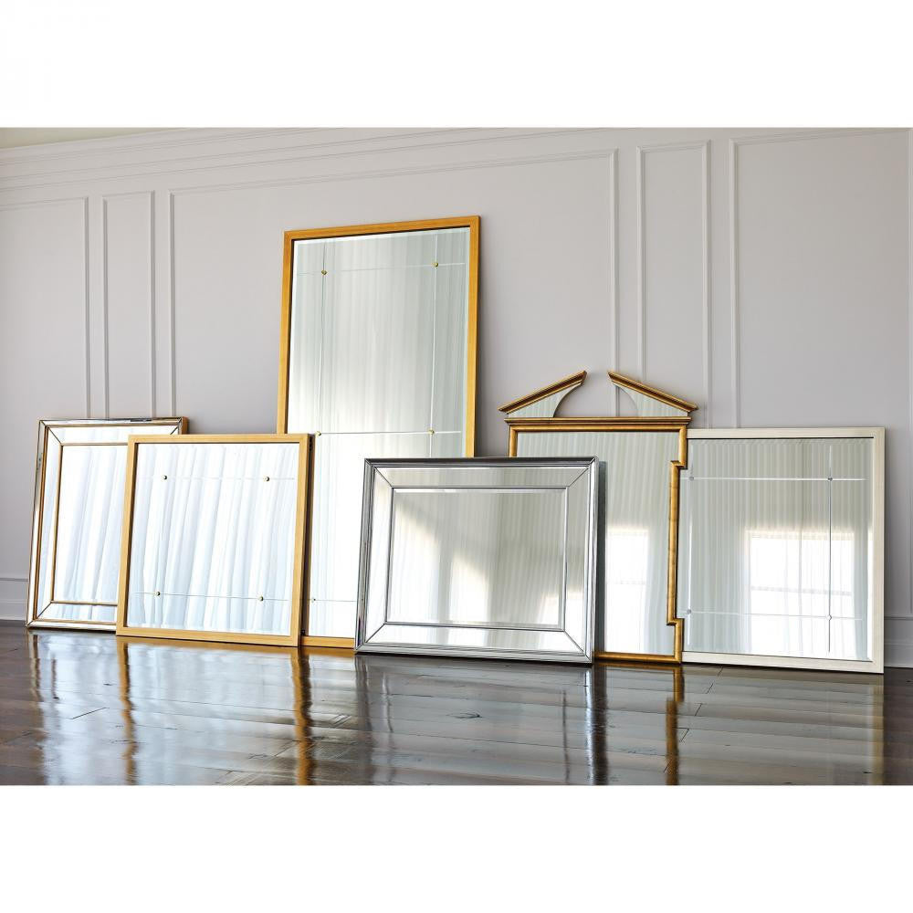 Global Views Bevel on Bevel Silver Leaf Mirror