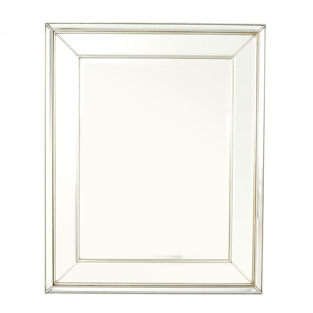 Global Views Bevel on Bevel Silver Leaf Mirror