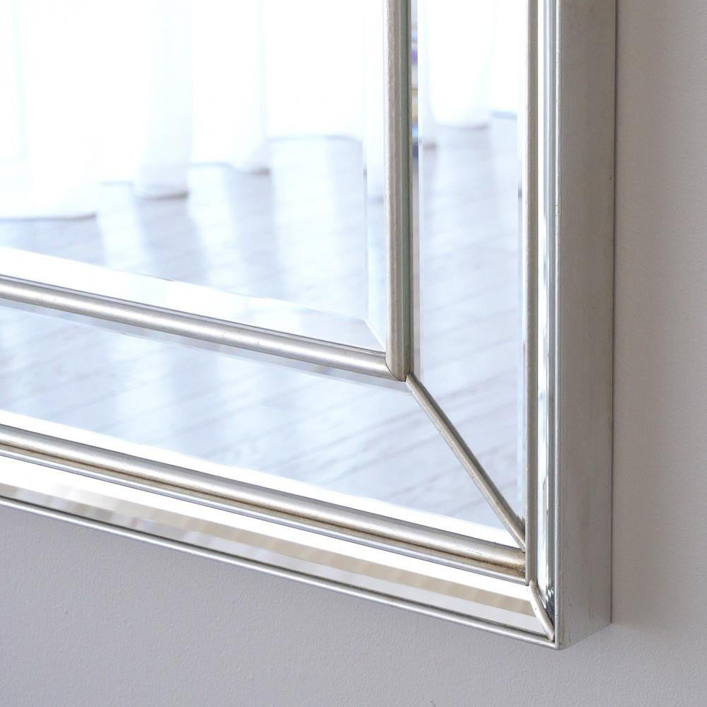 Global Views Bevel on Bevel Silver Leaf Mirror