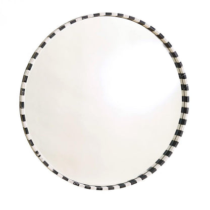 Global Views Black/White Marble Round Mirror