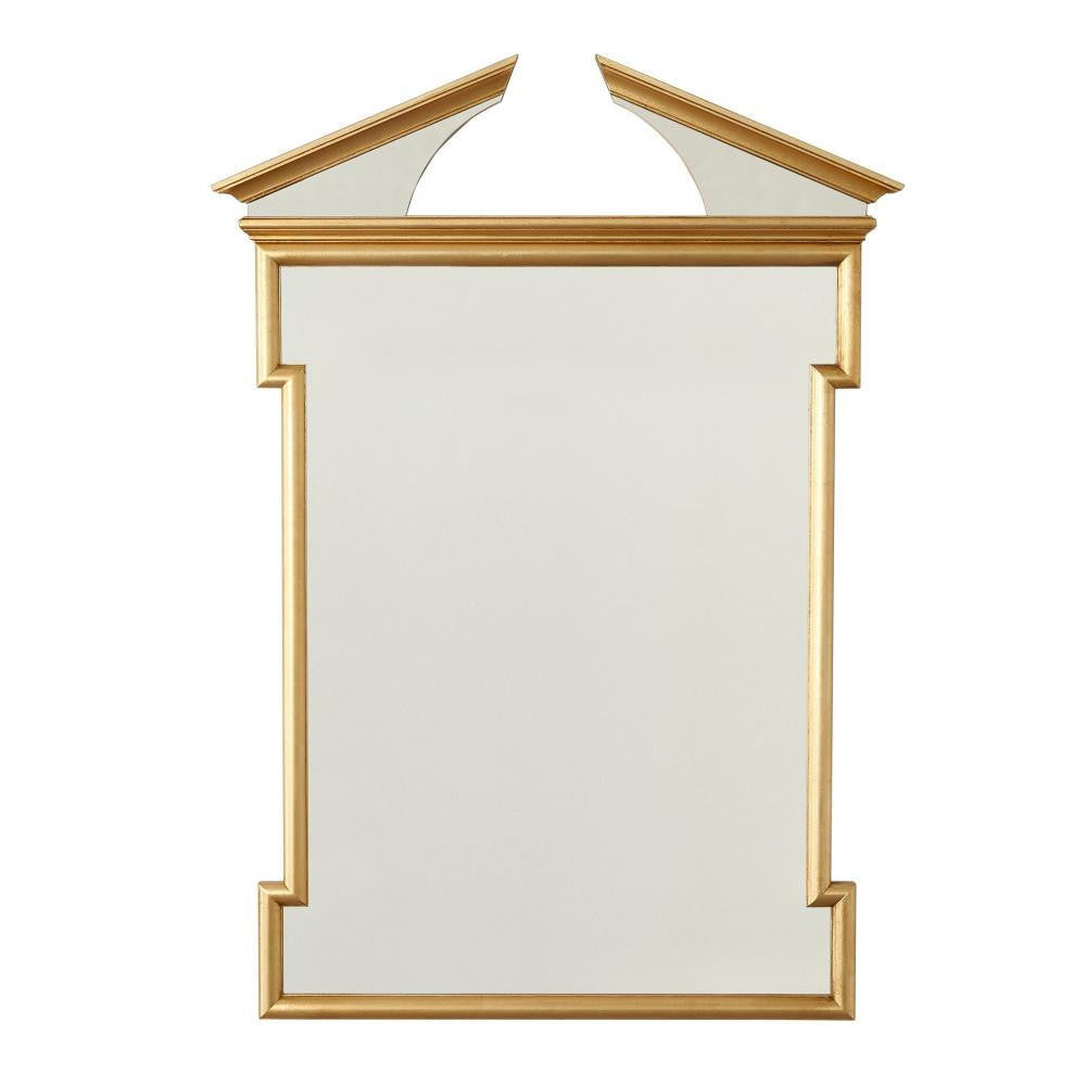 Global Views Broken Pediment Gold Leaf Mirror