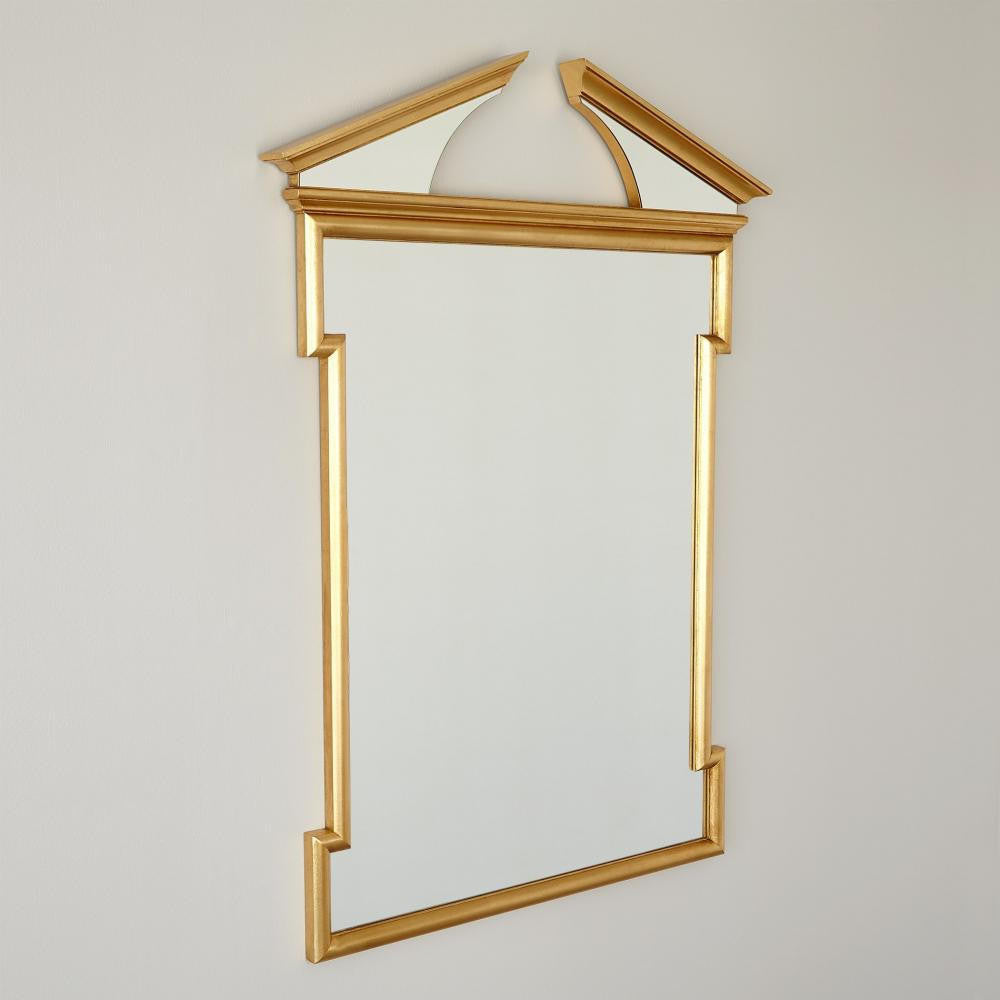 Global Views Broken Pediment Gold Leaf Mirror