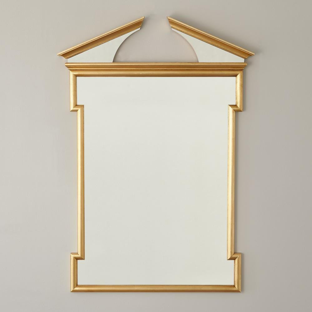 Global Views Broken Pediment Gold Leaf Mirror