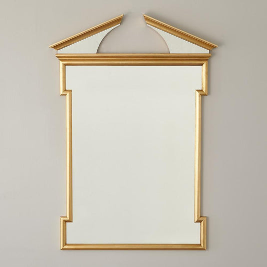 Global Views Broken Pediment Gold Leaf Mirror