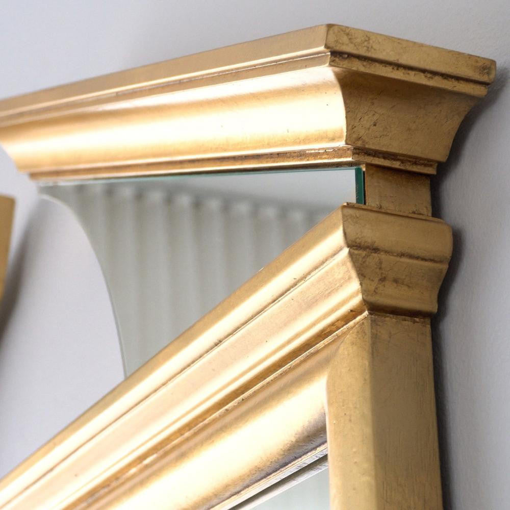 Global Views Broken Pediment Gold Leaf Mirror