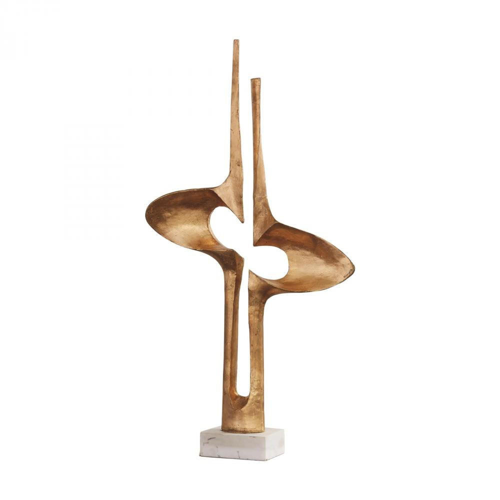 Global Views Brother and Sister Gold Leaf Sculpture