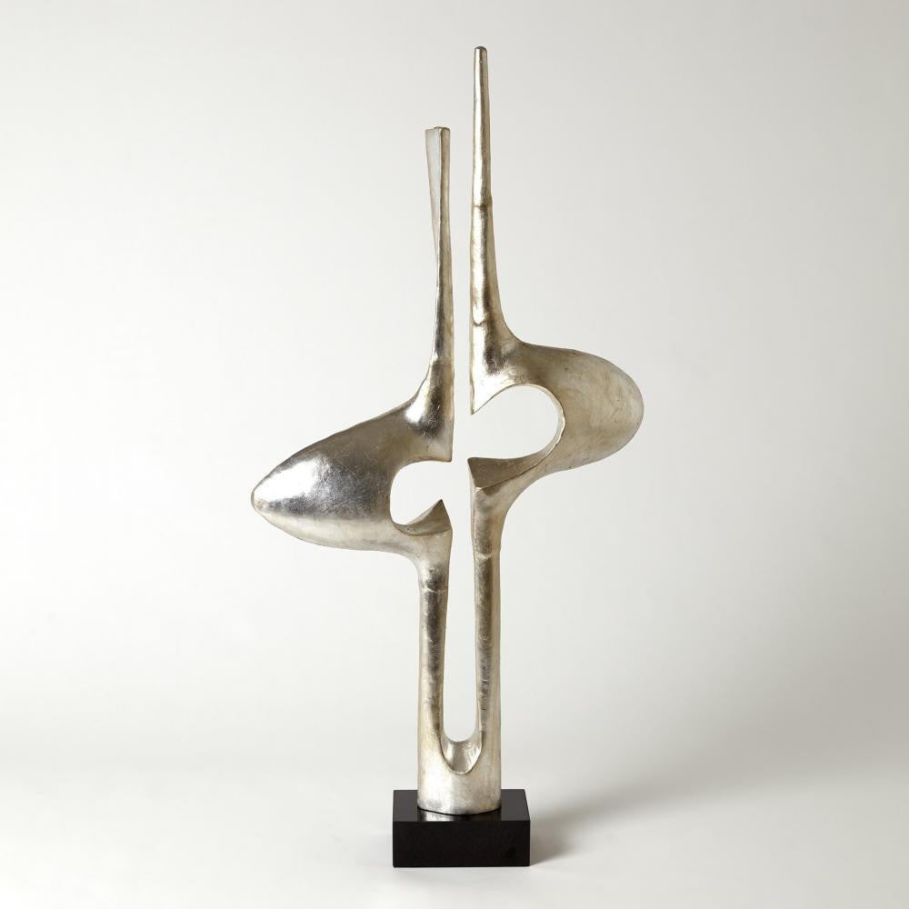 Global Views Brother and Sister Silver Leaf Sculpture