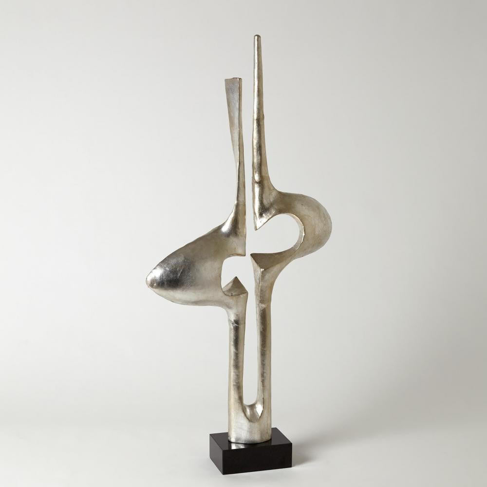 Global Views Brother and Sister Silver Leaf Sculpture