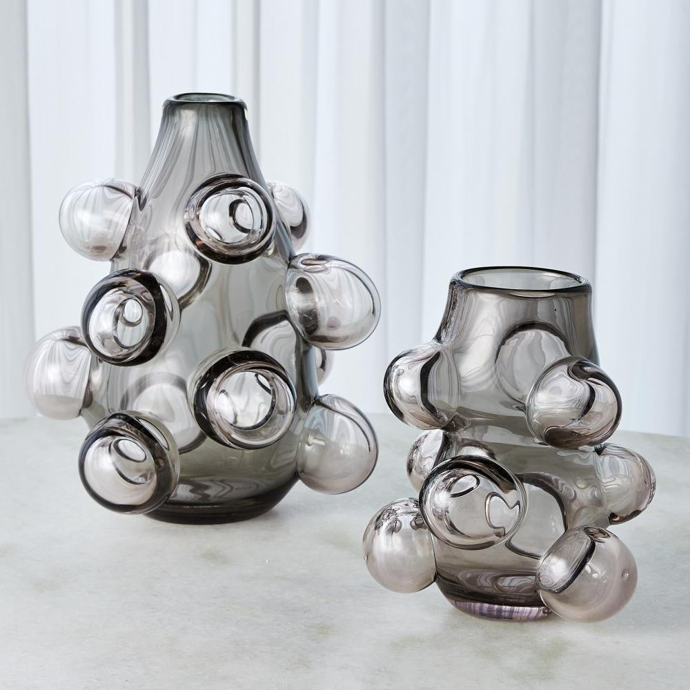 Global Views Bubbled Large Smalloke Gray Vase