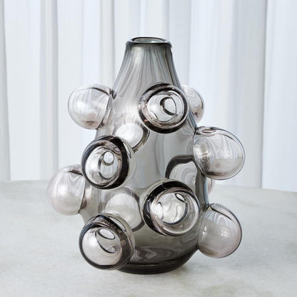 Global Views Bubbled Large Smalloke Gray Vase
