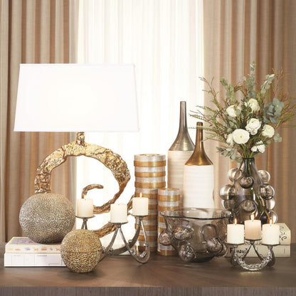 Global Views Bubbled Large Smalloke Gray Vase