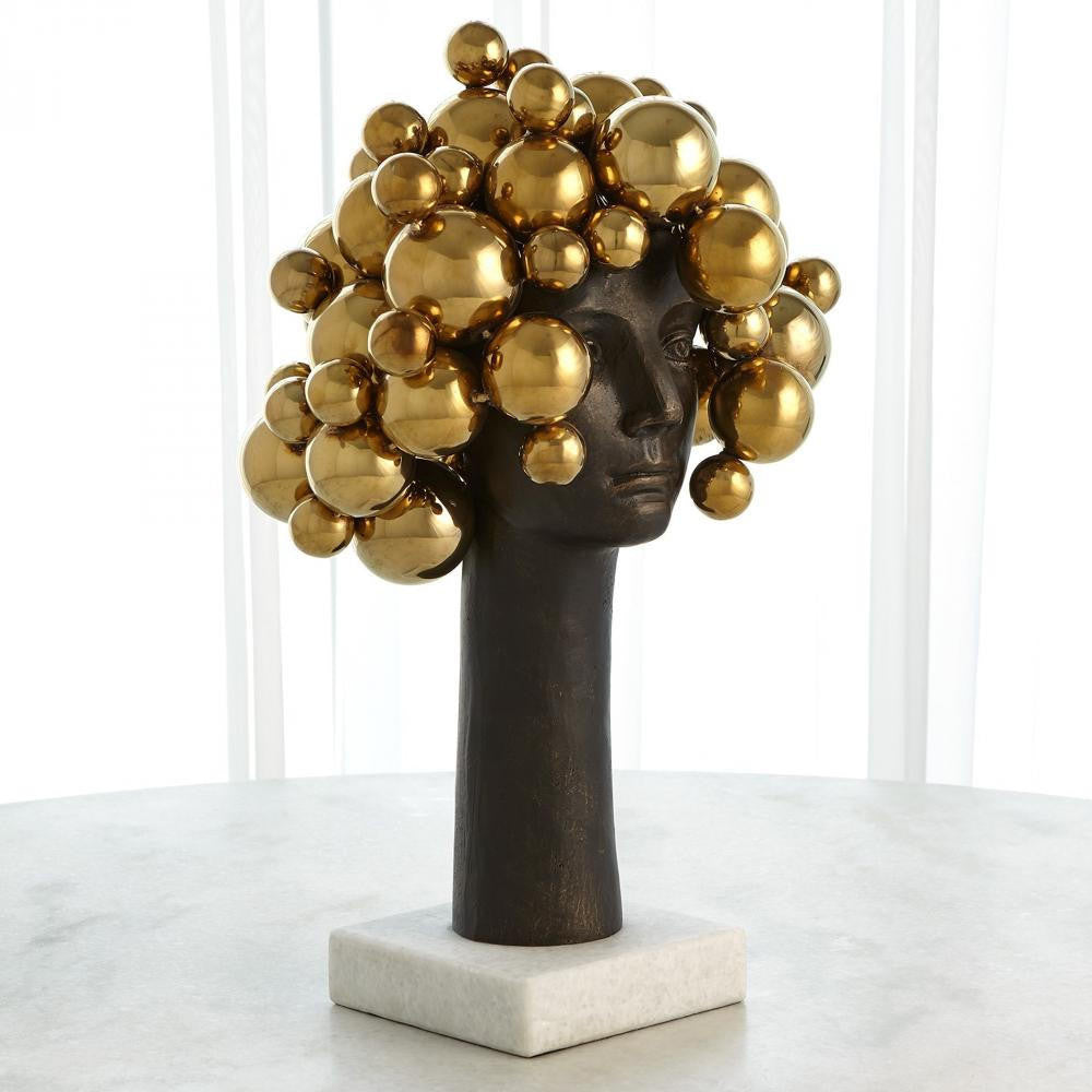 Global Views Bubbles For Brains Brass Sculpture