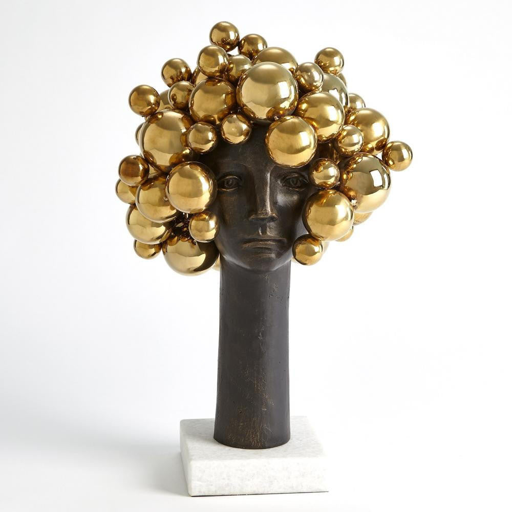 Global Views Bubbles For Brains Brass Sculpture